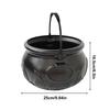 Halloween Witch Cauldron Decoration Black Plastic Witches Cauldron Pumpkin Treat Bucket Candy Basket Trick Or Treat