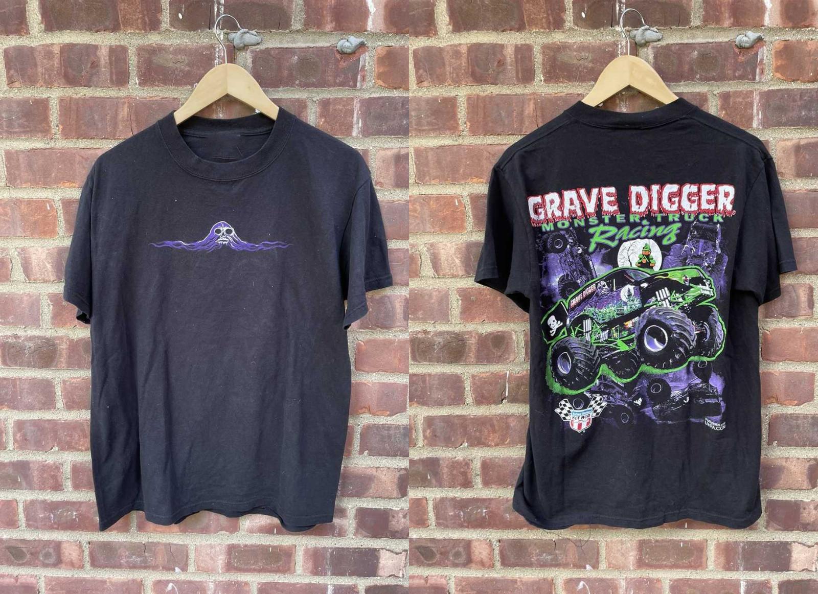 2 Sides Grave Digger Black Cotton Shirt All size S-5XL HT971 S