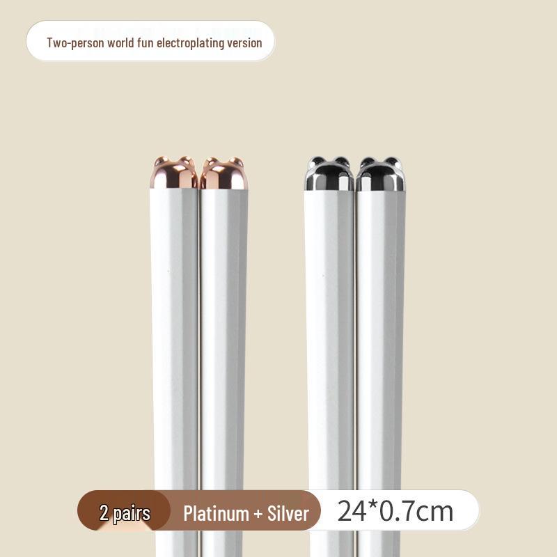 Prémiové protiskluzové protihoubové kreslené slitinové hůlky - Žáruvzdorné, odolné servírovací nádobí pro individuální použití