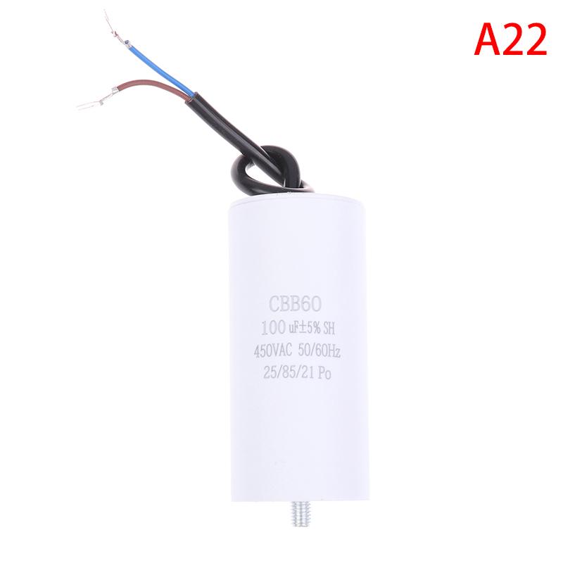 1Pc Cbb60 Motor Run Capacitors 450Vac Electric Replacement Starting Capacitor 5% For Washing Machine 450V 4Uf-100Uf