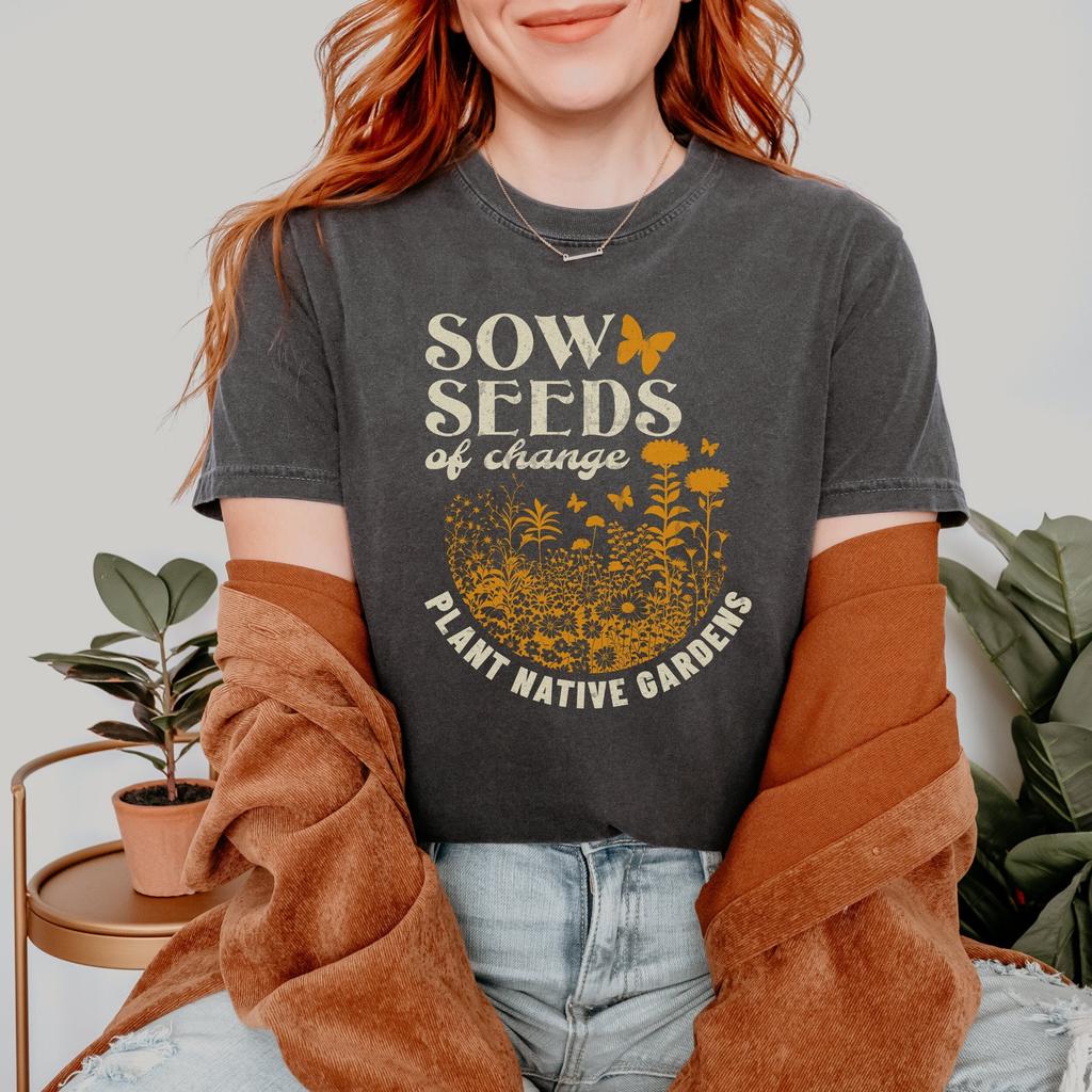 Plant Native Shirt, Gardening Gift, Sustainable Gardening, Comfort Colors, Water Conservation, Oversized