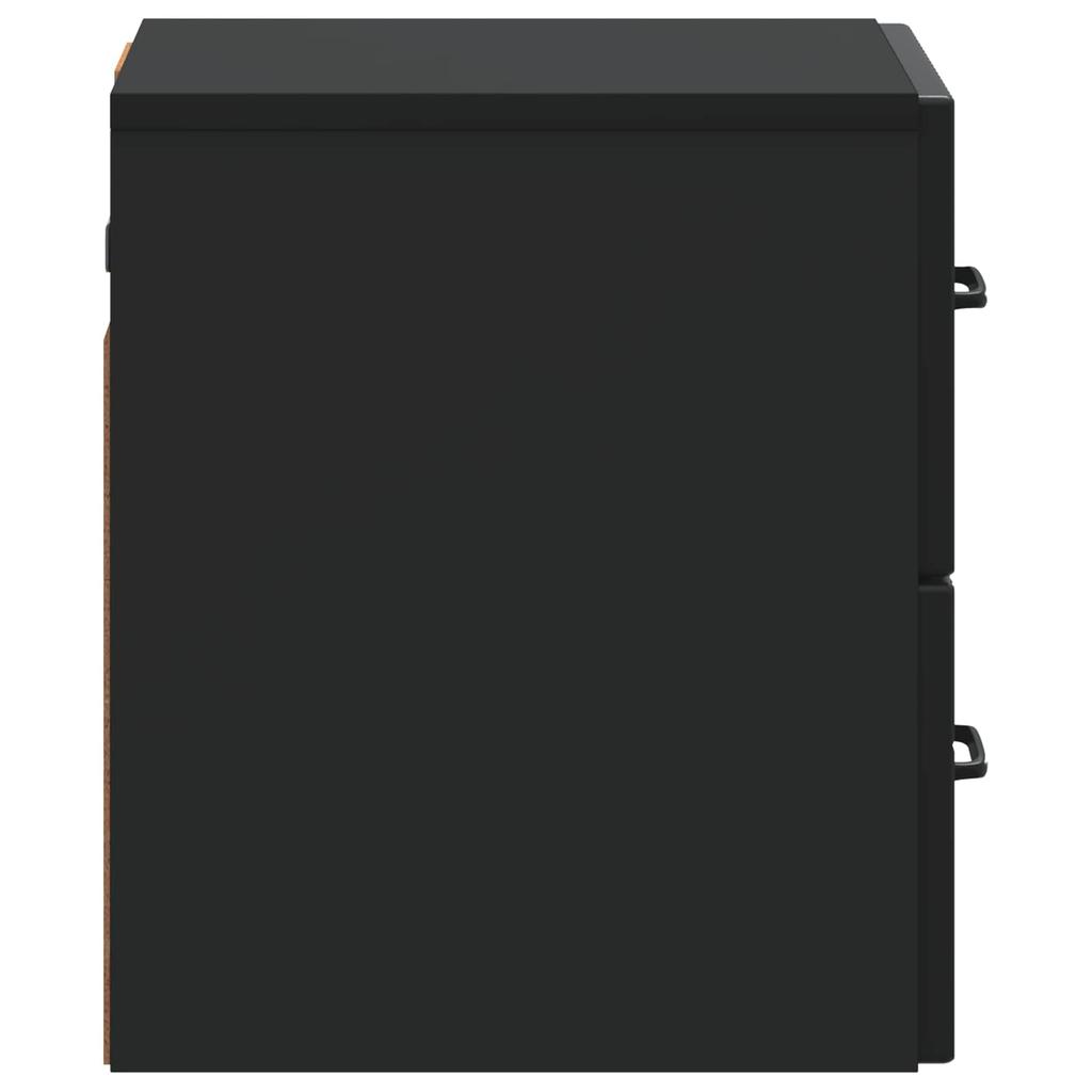 Wall Mounted Nightstand Black 34.5 X 33 X 40 Cm