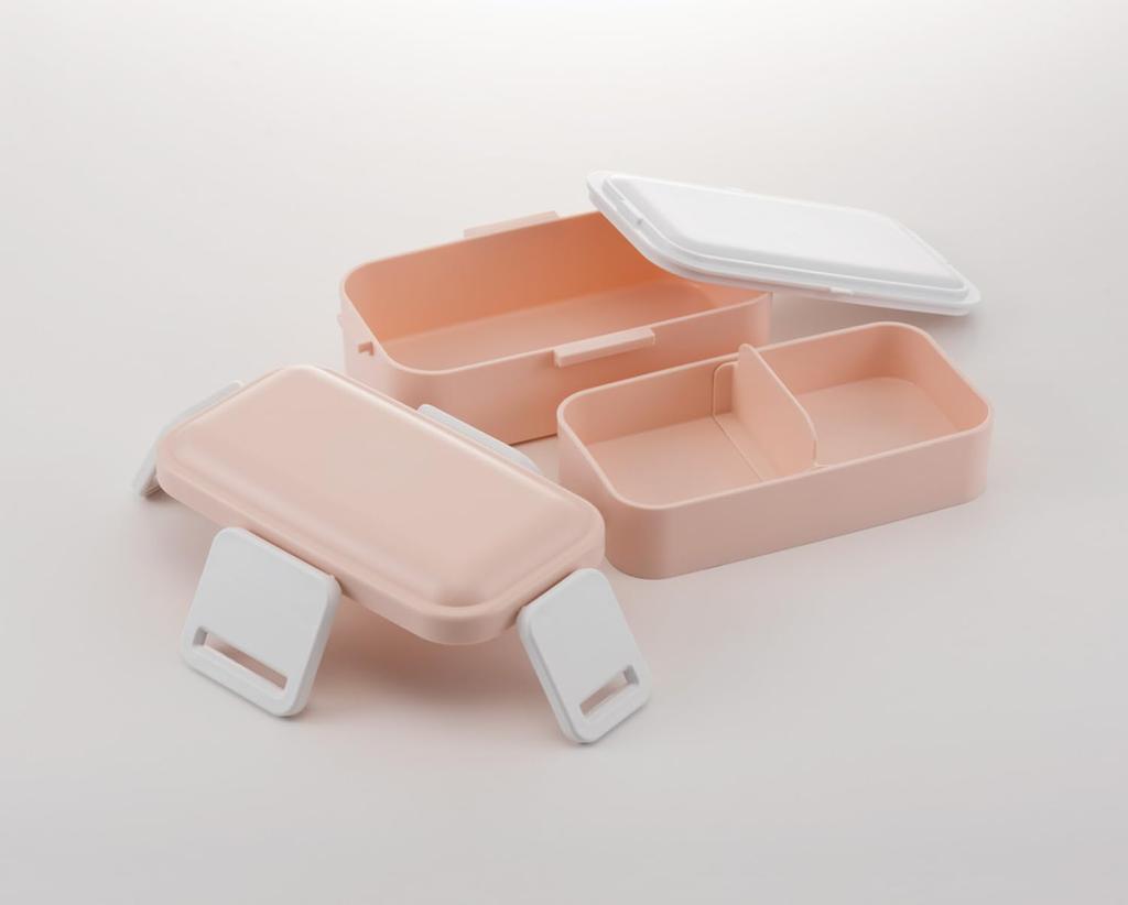 Skater Antibacterial Lunch Dull Made in Japan Soft-Serving Dome-Shaped Lid, Two-Tier Box, 600ml, Pink, (PFLW4AG-A)