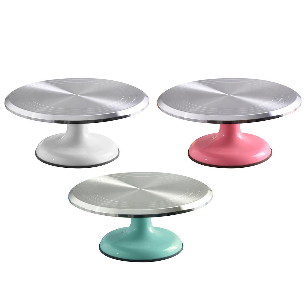 Cake Turntable Revolving Cake Stand Rounded Edges Silent Bearing Aluminum Alloy Stable for Cake Decorating Supplies