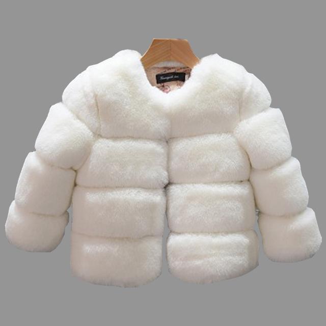 Mädchen Kunstpelzmantel Winter Kinder Mädchen Langarm Weihnachtsjacke Warme Kinder Mädchen Mantel Mädchen Oberbekleidung Kleidung