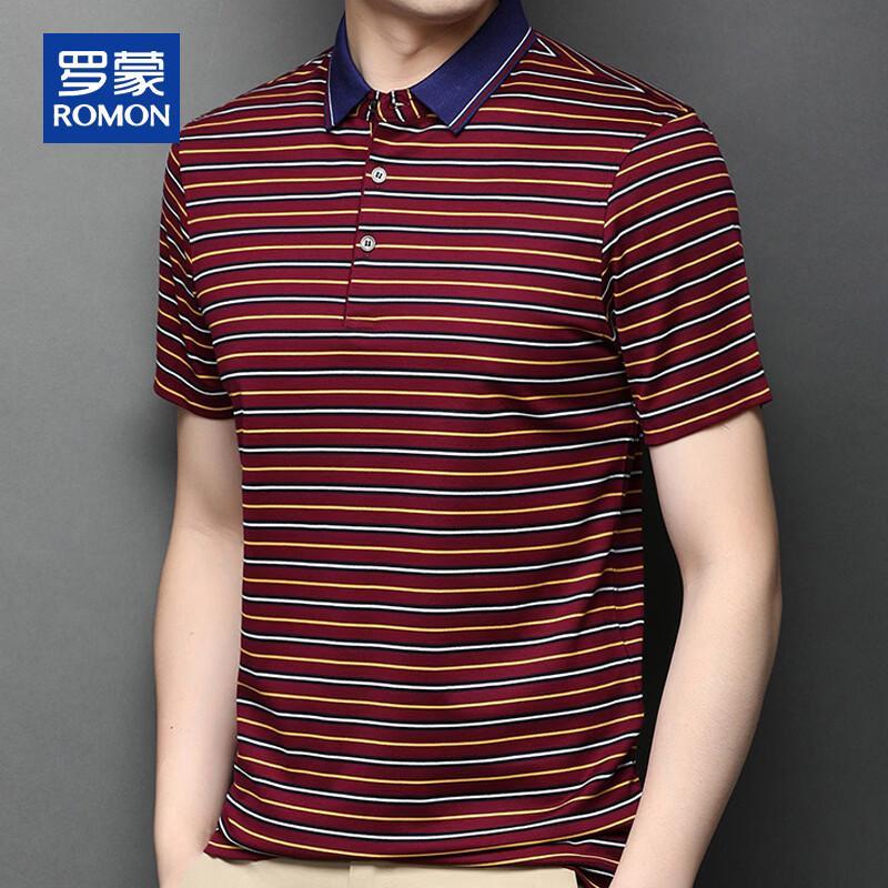 ROMON Men's Lyocell & Silk Blend Striped Short-Sleeve T-Shirt