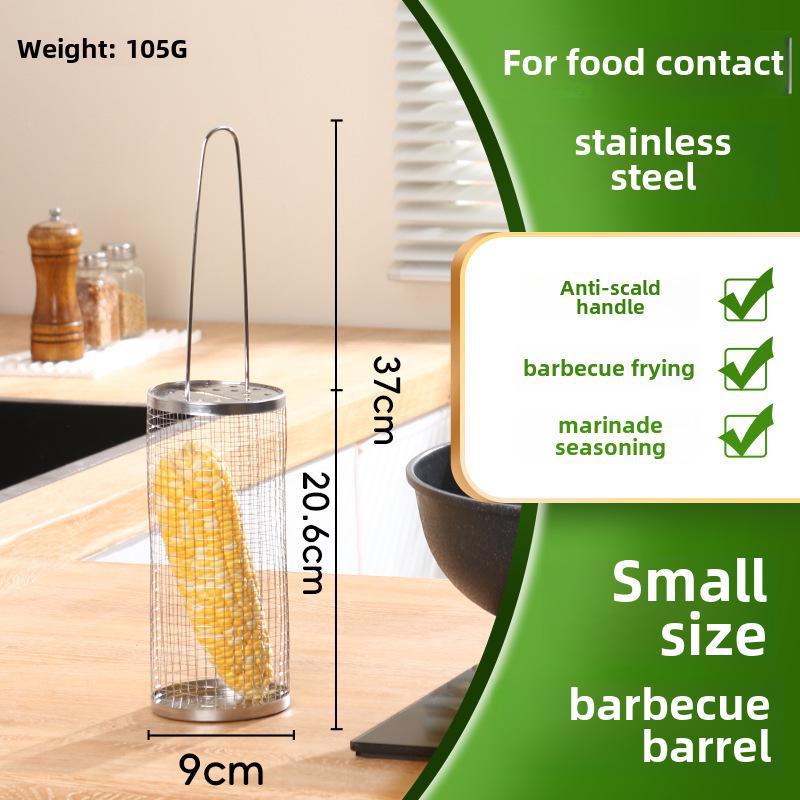 

Модернизированная переносная стойка для барбекю из нержавеющей стали для кемпинга на открытом воздухе Small barbecue cage, color box packaging