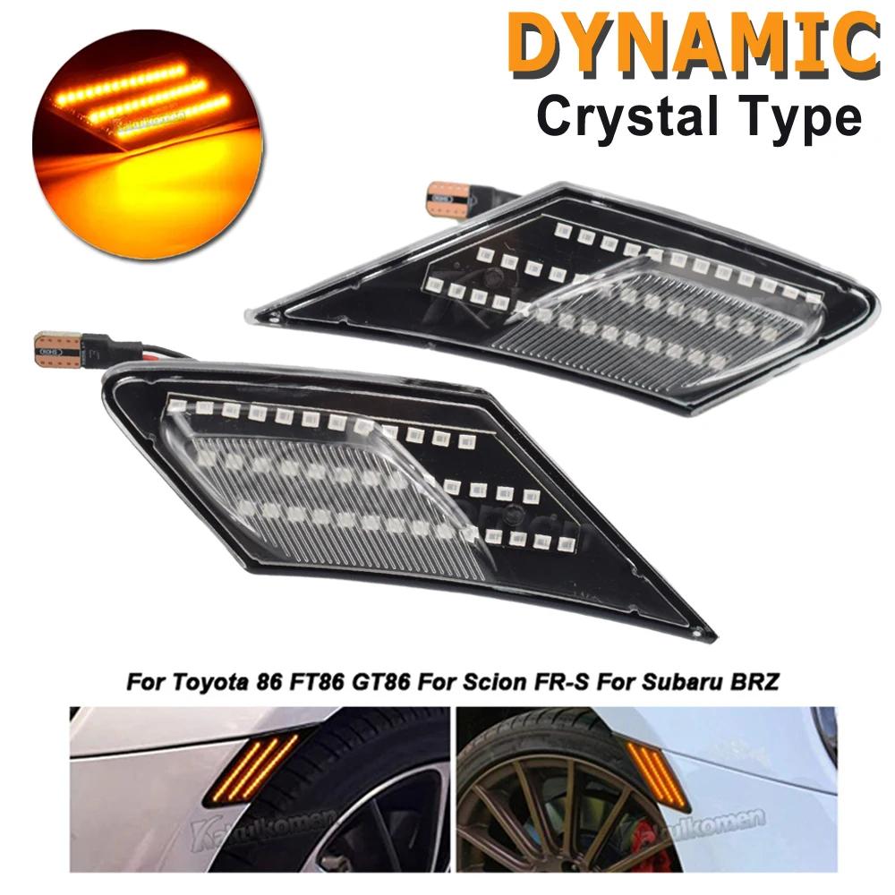 

2Pcs LED Dynamic Turn Signal Light For Toyota 86 FT86 GT86 Side Marker Indicator Sequential Lamp For Scion FR-S For Subaru BRZ Crystal style