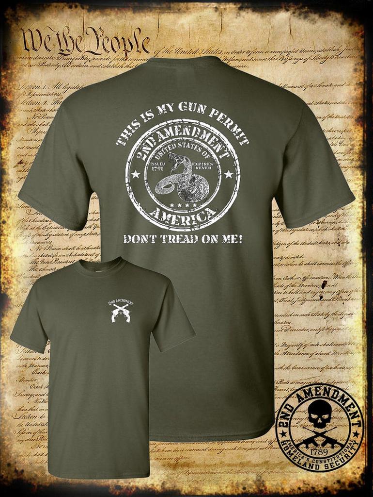 This Is My Gun Permit Dont Tread on Me 2nd Amendment TShirt 100 Cotton ONeck Summer Short Sleeve Casual Mens Tshirt