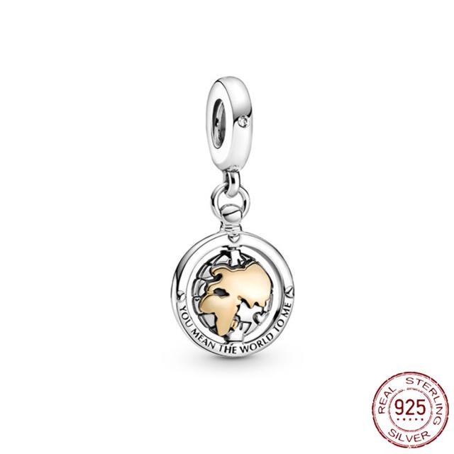 925 Sterling Silver   Autumn New Charm Flower Pink Series Charm Beads Fit Original Bracelets Women Jewelry
