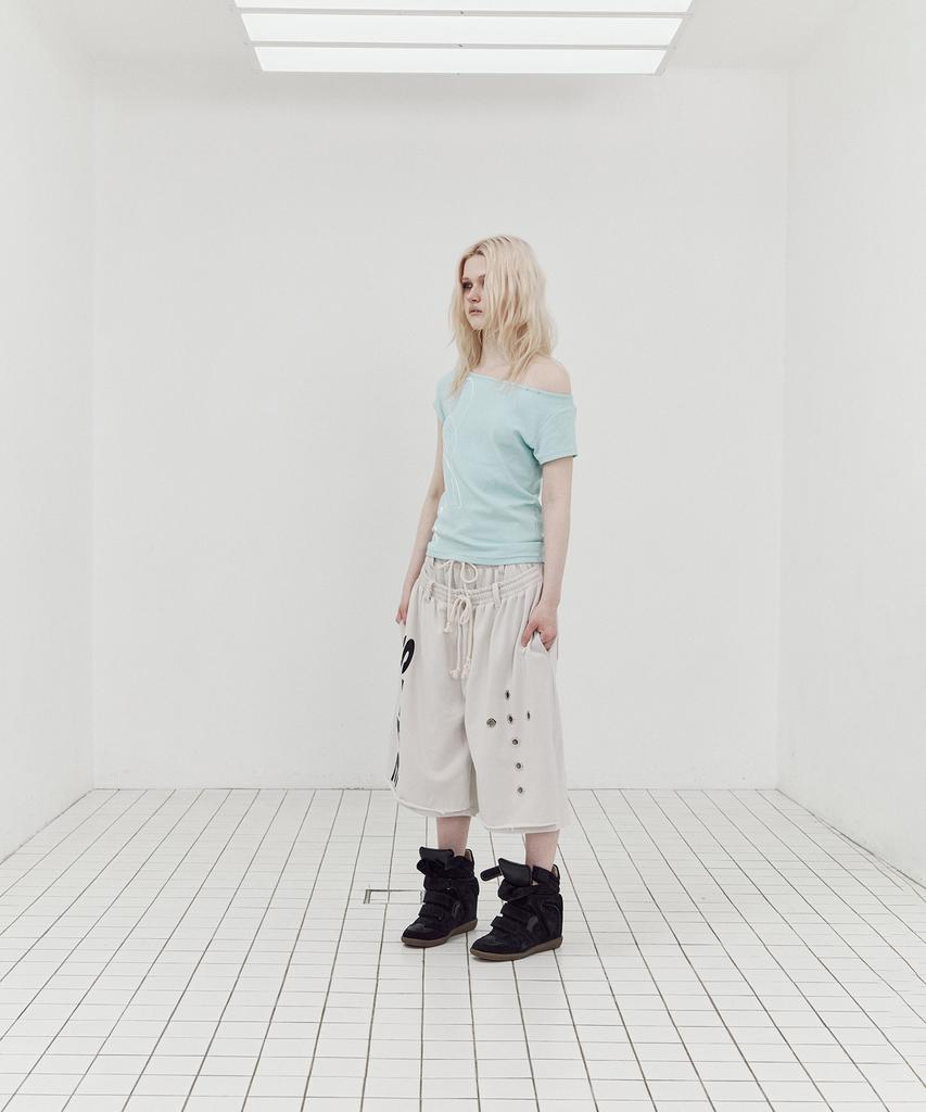 SETUP-EXE Double Layered Bermuda Pants / Beige
