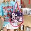 Y2K Cute Denim Ita Bag Girl Transparent Messenger Bag Women Fashion Shoulder Crossbody Bag Lady DIY Badge Totebag Lolita Handbag