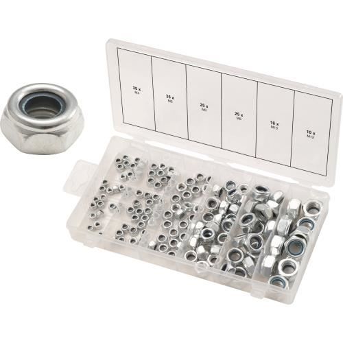 Assortiment d'écrous autobloquants - KS TOOLS - 146 pcs M4-12 - Acier - Ecrou hexagonale