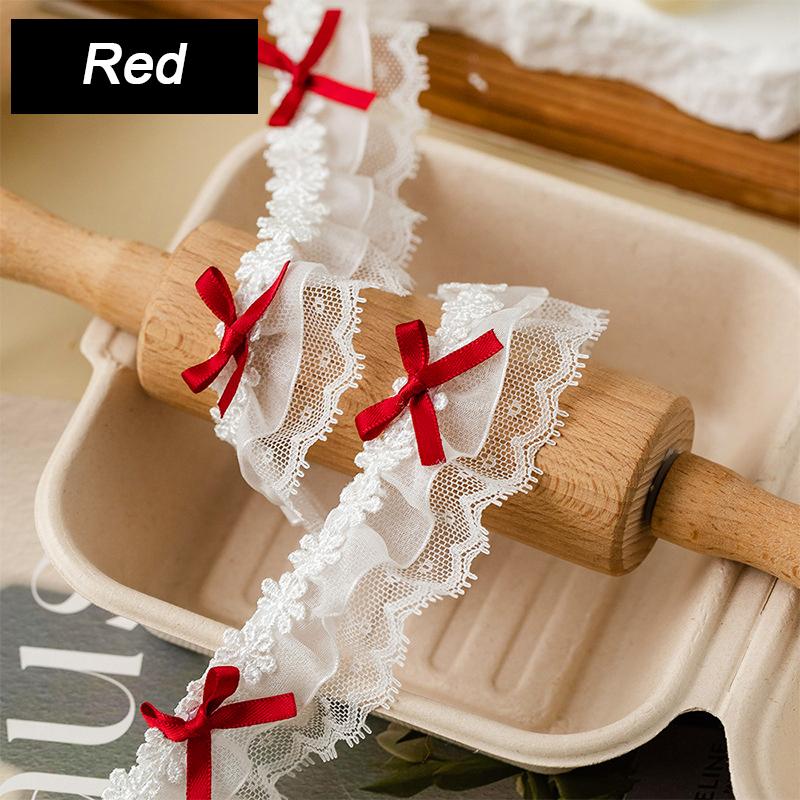 1yard Butterfly Knot Lace Embroidery Decorative Woven Tape Trim Ribbon Polyester Ribbon Fabric DIY Crafts Supply 3.8cm wide