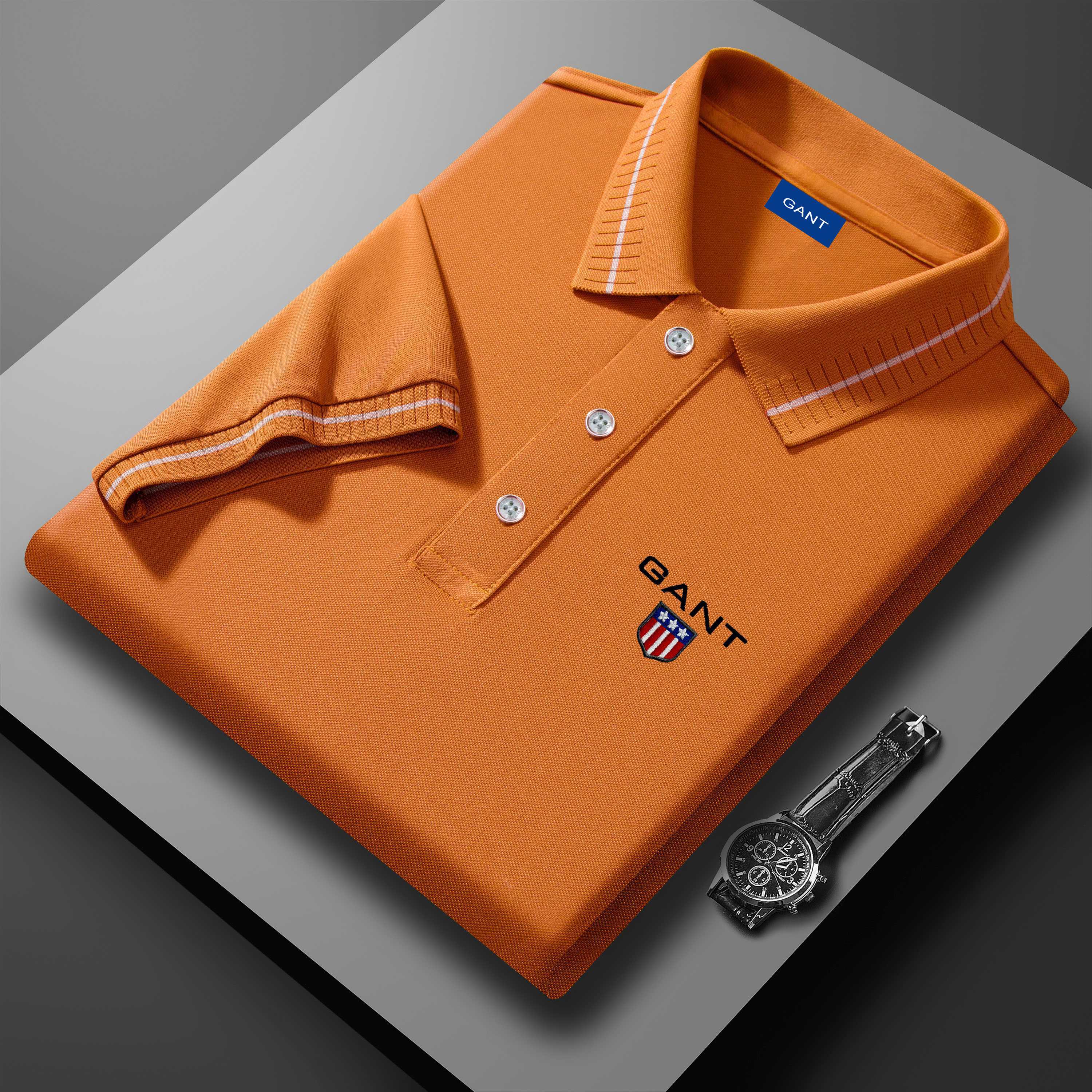 

Gant Нова літня 2025 р. Спортивна повсякденна футболка з лацканами з вишивкою, яка відводить вологу та піт, сорочка поло XL