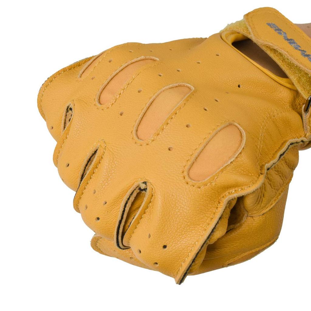 KOMINE Motorcycle Vintage Short Leather Size Genuine for and Autumn Gloves, Black, 2XL, GK-161 971, Leather, Spring, Summer,