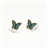 Fashionable Small Butterfly Drip Oil Stainless Steel Stud Earrings - Creative Daily Wear Jewelry