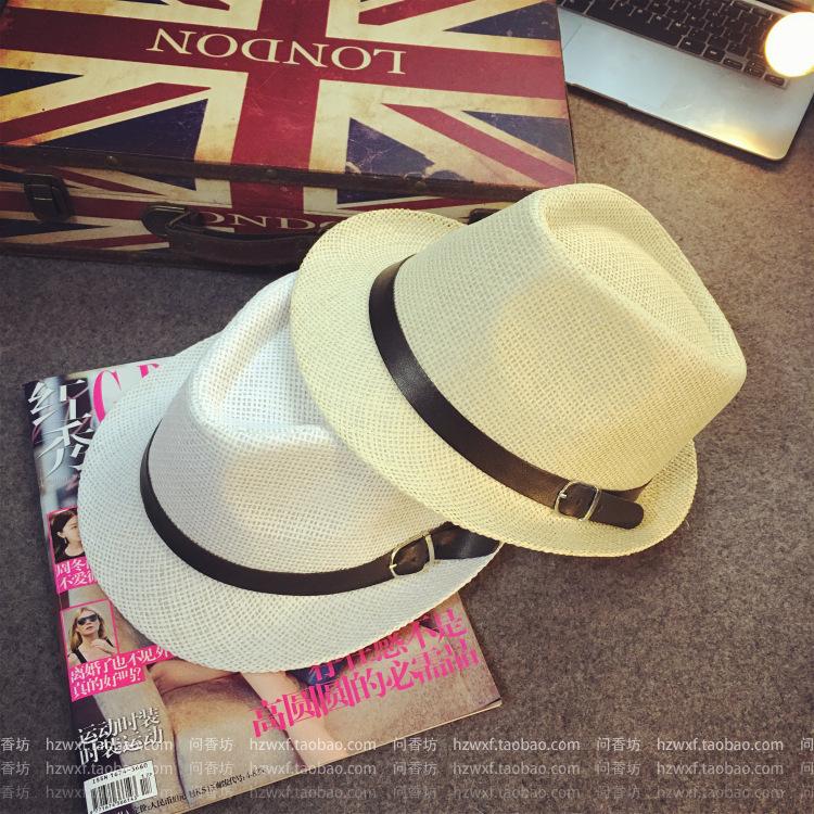 Outdoor Shading Straw Hat Couple Beach Sun Hat British Jazz Hat Tide Spring Summer