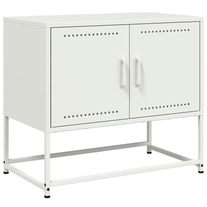 VidaXL TV Stand White 68.5x39x60.5 Cm Steel, TV Stand, TV Sideboard, Multimedia Unit, TV Bench, Hi-fi Cabinet, Center of 846475
