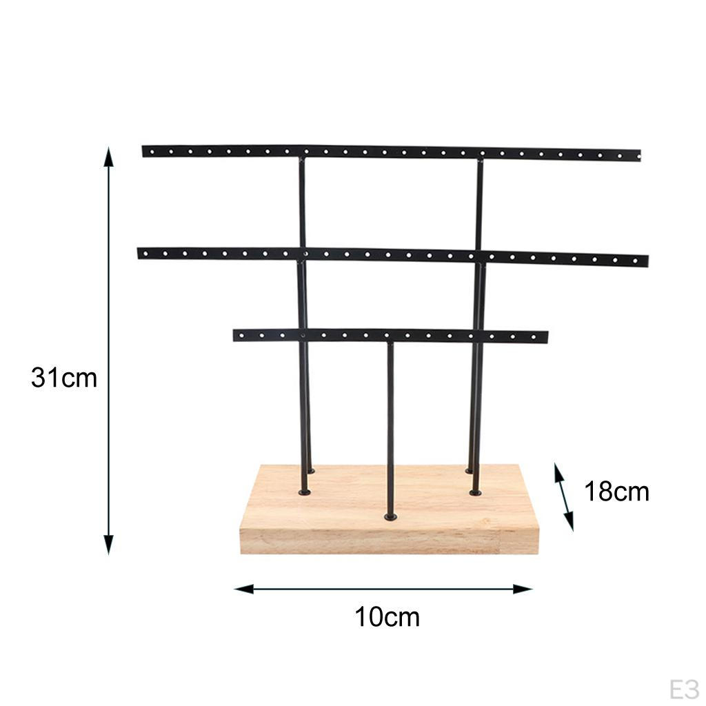 Earrings Holder Organizer Decorative Display with Detachable Wooden Base for Ear Bracelet