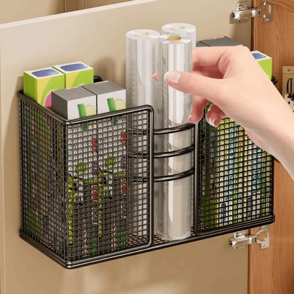 Wall Mounted Hair Dryer Storage Holders No-Drill Comb Curling Storage Rack Cabinet