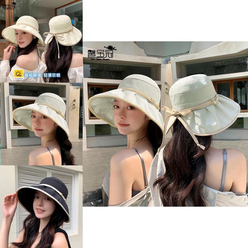 Summer Sun Protection Bucket Hat With Wide Brim For Women Outdoor Casual Fashion