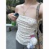 American Lolita Lace Trim Floral Bustier Top Women Summer Fashion Unique Slim Fit Seamless Strapless Crop Top
