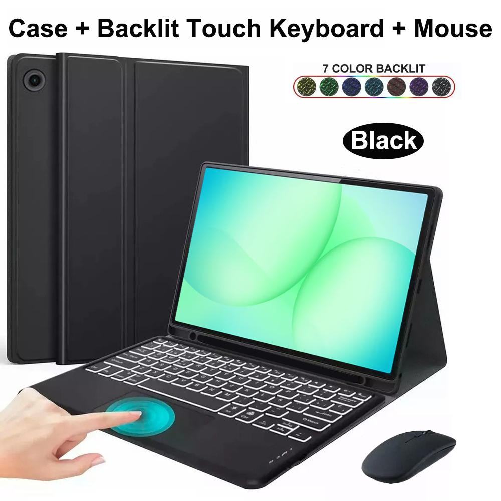 Fodral för Samsung Galaxy Tab A11 Plus 11 tum, Avtagbart Bluetooth-tangentbordsfodral för Samsung Tab A11+ SM-X230/235/236B/310/315