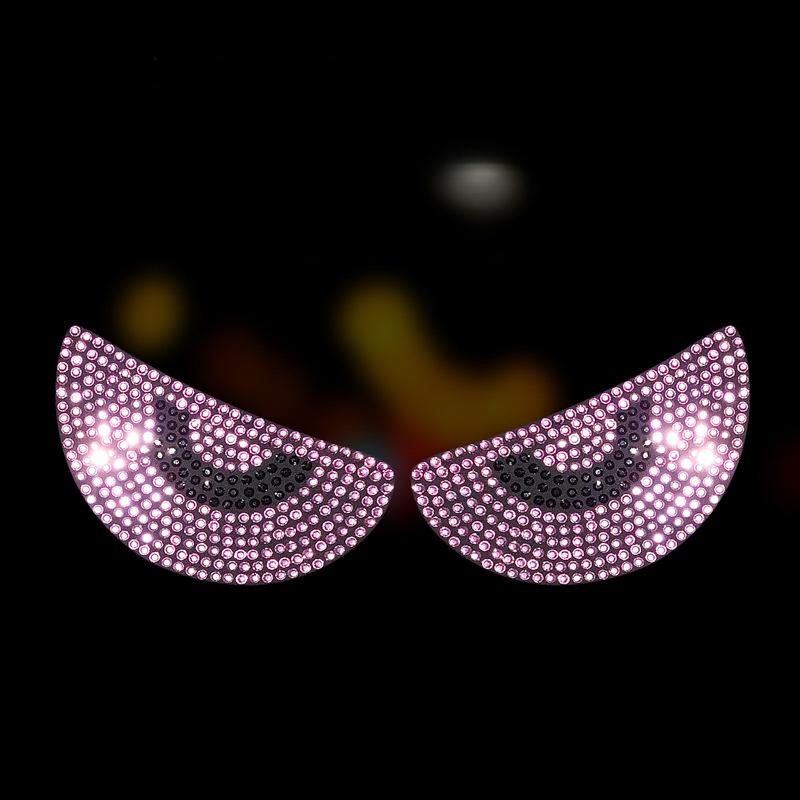 2pcs Diamond Crystal Car Body Devil Eyes Stickers Decal Decoration Car Accessories for Vehicle Body Sticker Windshield for Women