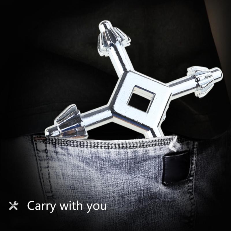 Multipurpose 4 In 1 Drill Chuck Key Wrench 4 Head Professional Chuck Key for Most Power Tool and Drilling Machines