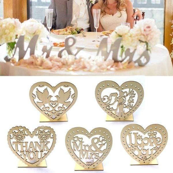 1pc Cute Wooden Heart Sharped LED Candle Lamp Table Ornament Wedding Party Festival Decor