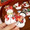 12Pcs Wooden Christmas Snowman Pendant DIY Santa Hanging Pendants New Xmas Tree Charm