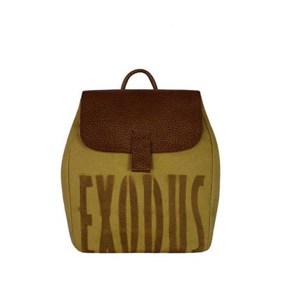 Women's Backpack Leather Canvas R6901Ex