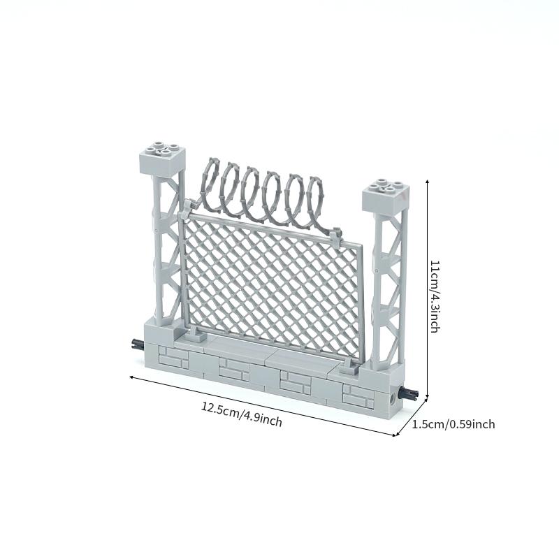 Moc Military Fence Nets Construction Blocks Toys Diy Blocks Toys For Young Boys Fitting Farm Fence Military Fence Gate Blocks Parts