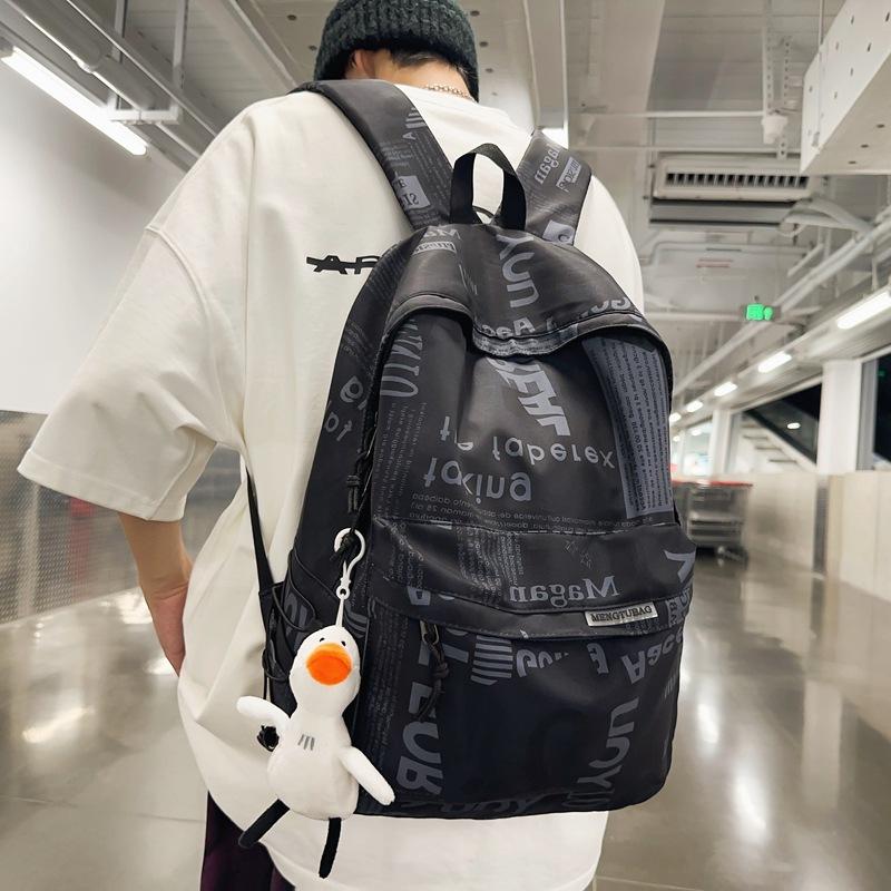 School Bag Men's Fashion Trend Middle School Students Junior High School Students High School Students Large Capacity Canvas Girls Backpack Backpack
