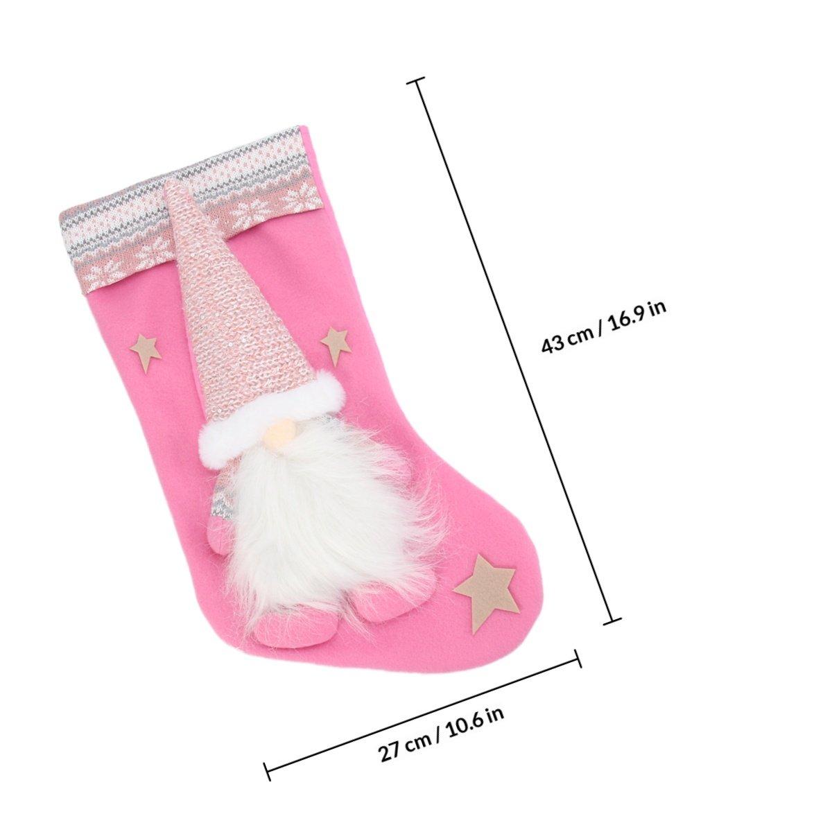 1Pcs Premium Fabric Christmas Stocking Pendant with Classic Design for Tree Home Office Cafe Decor Festive Hanging Pouch белый