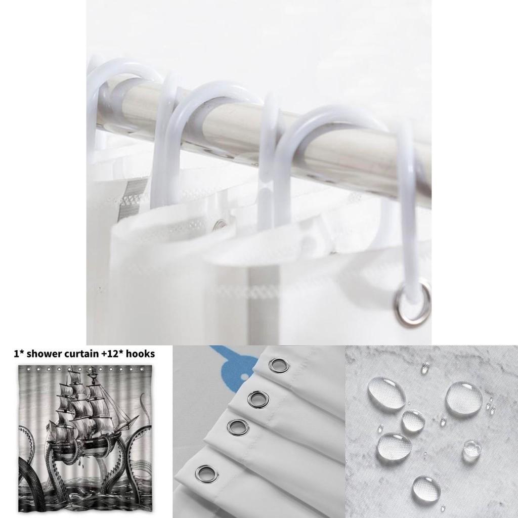 Waterproof Bathroom Shower Curtain With Custom Print And Logo For Home Improvement