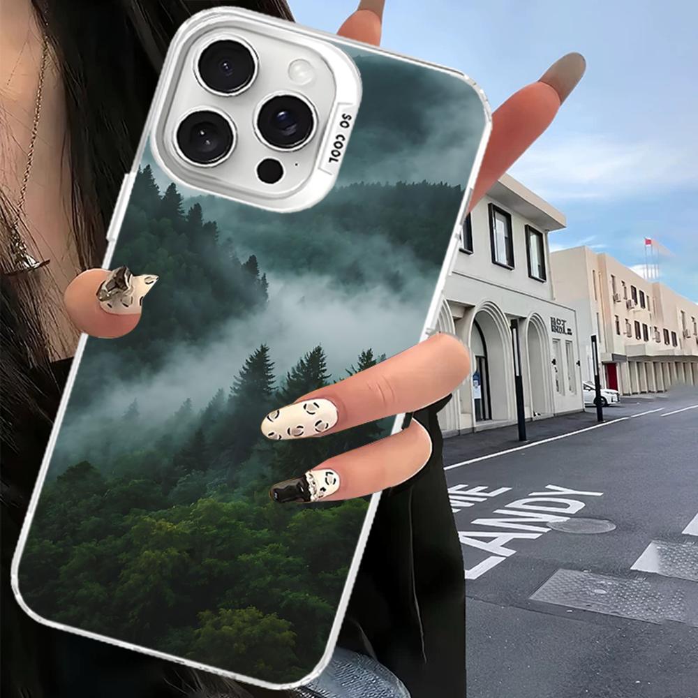Forest Landscape Phone Case For IPhone 16 15 14 13 12 11 Pro Max X XR XSMAX 8 7 Plus Matte Shockproof Back Cover
