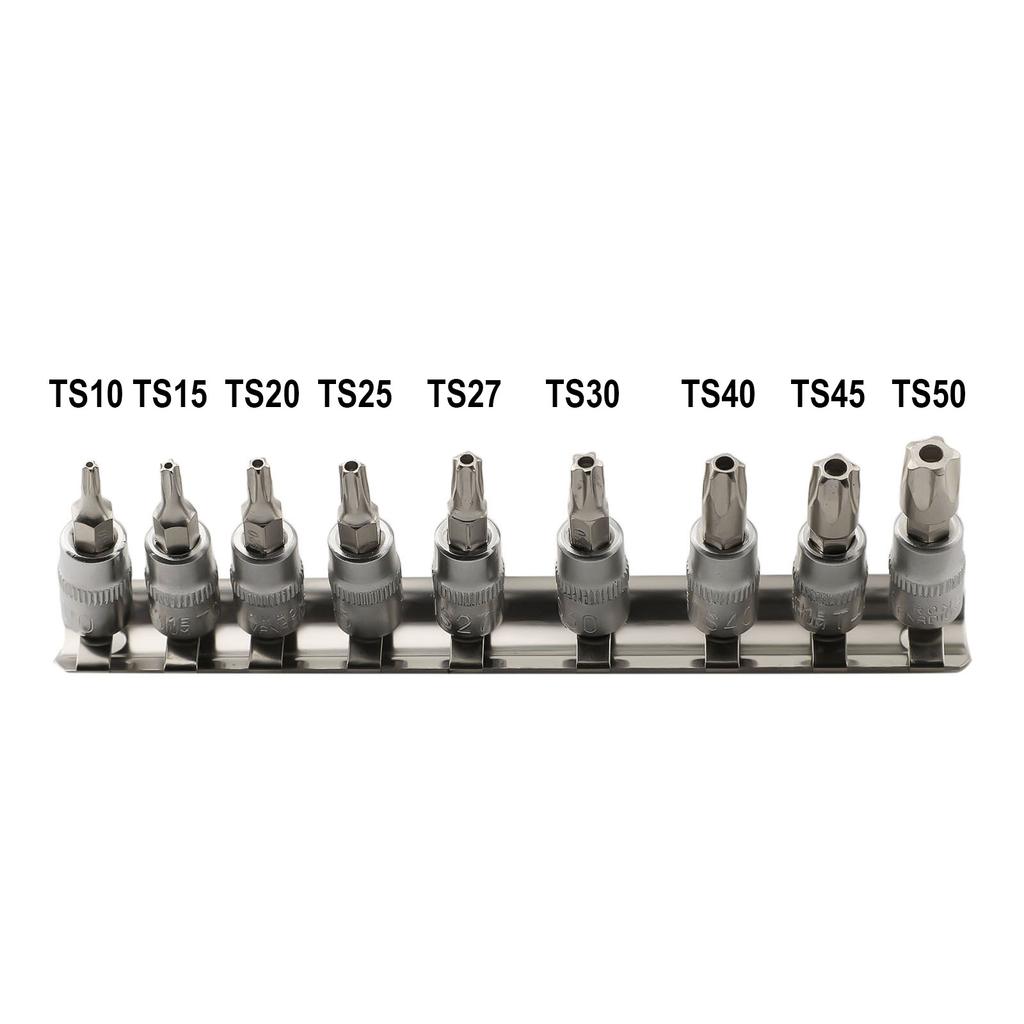 9 Pcs 5 Point Star For Torx Screwdriver Bit 1/4 Inch Drive Socket Pentalobe TS10-TS50 Hand Tools Accessories