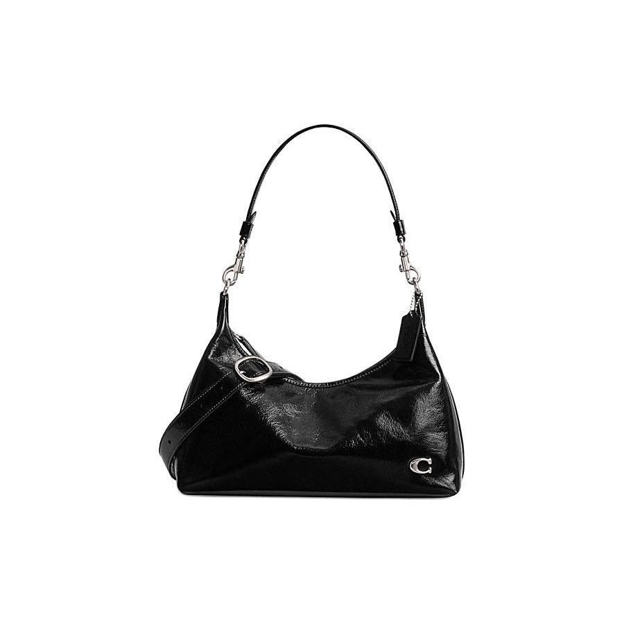 

Coach Juliet 30 Zipper Closure Adjustable Shoulder Strap Glossy Cowhide Hobo Tote Bag Large Women handbags Black CR652-LHBLK Basic Set (Bag+Dust Bag)