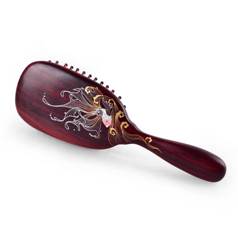 Tan Mujiang Carp Leap Wooden Straightening Comb
