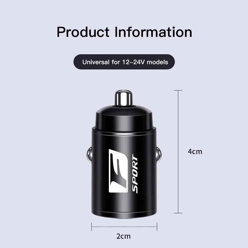 Car Quick Charger Type-C USB Port 3-In-1 Charging Line For Lexus F SPORT GS GX IS LS LX CT LC RC LBX NX RX 350h 450h ES UX 300e