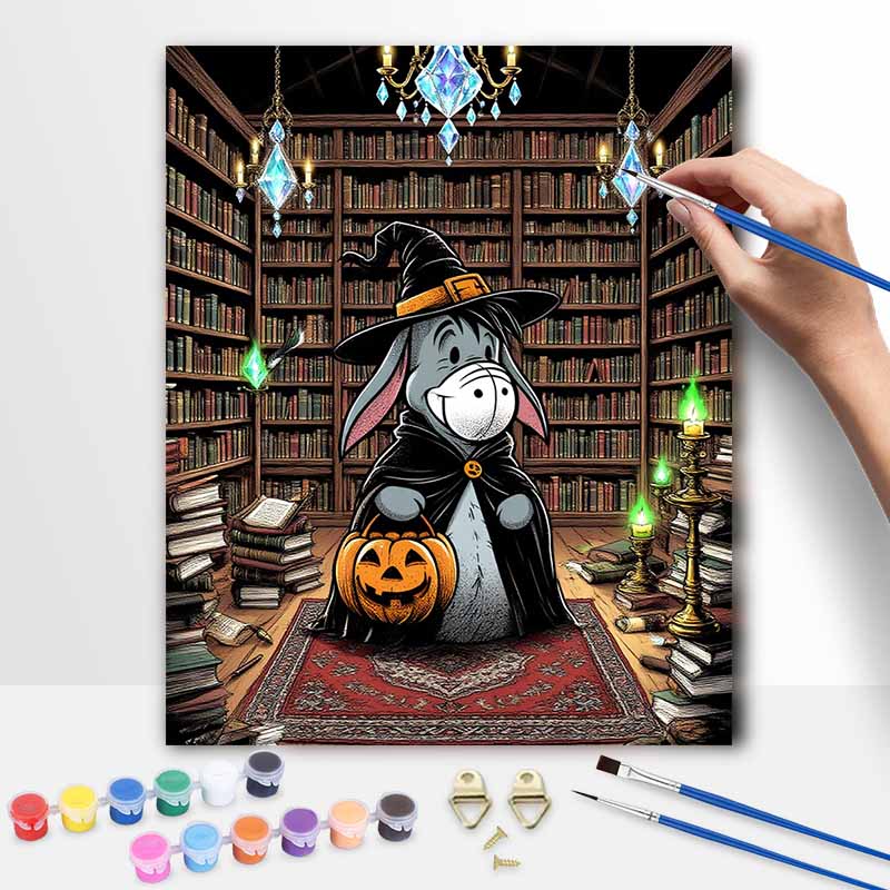 Disney Eeyore Pumpkin Wizard Oil Paint Hand Painting Art Kit. Home Decor Gift 20x30cm
