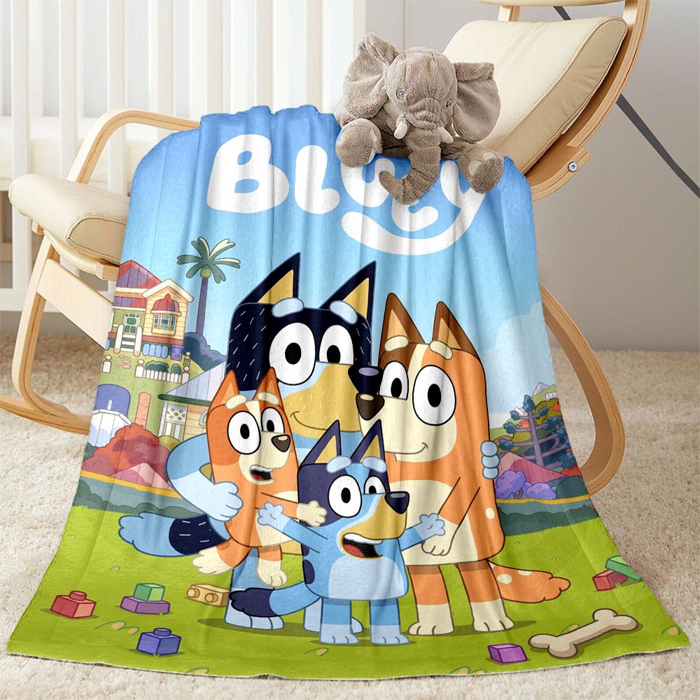 Bluey Family Adventure Blanket Soft & Cozy Perfect for Sofa Picnics Chair All-Season Use Digital Print Unique Gift for Family and Friends Camping