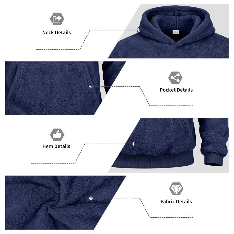 Men S Loose Fit Fleece Lined Hooded Sweatshirt Casual Outdoor Daily Wear