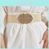 2023 Spring Summer New Immitation Pp Straw Woven Elastic Waist Belt Women's Fashion Dress Decor Trendy Waist Seal