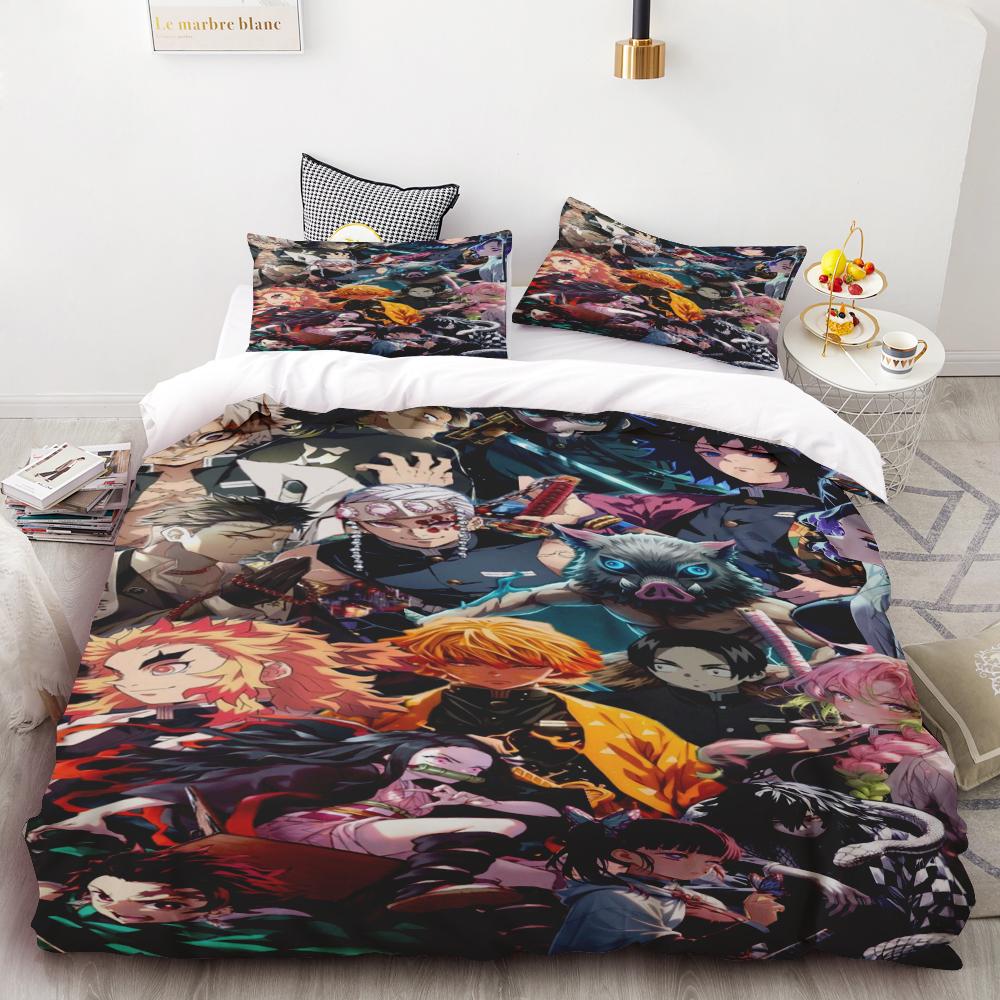 Duvet Cover Anime Demon Slayer Duvet Cover Comforter Bed Anime Polyester Bedding Set Duvet Cover Set Printed Cartoon Home Decor