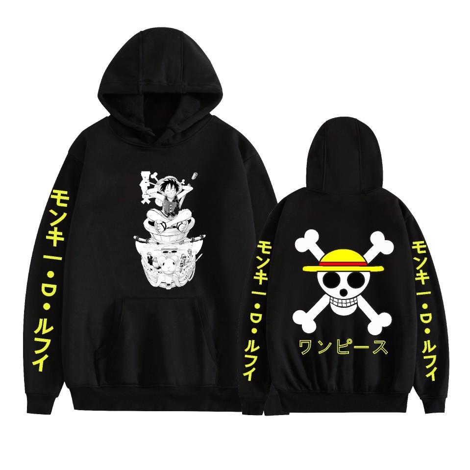 

Мужская Женская Худи ONE PIECE Аниме Худи Уличный Стиль Повседневные Свитшоты с Капюшоном и Принтом XS чёрный