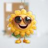 Sunflower Car Rearview Mirror Pendant Acrylic Auto Ornament for Christmas Tree Lightweight Hanging Decoration