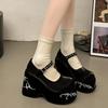 Chunky Platform Wedge Pumps For Women  New Spring Summer Goth Punk Lolita Mary Janes Women Shoes Party Comfy Ladie Loafers